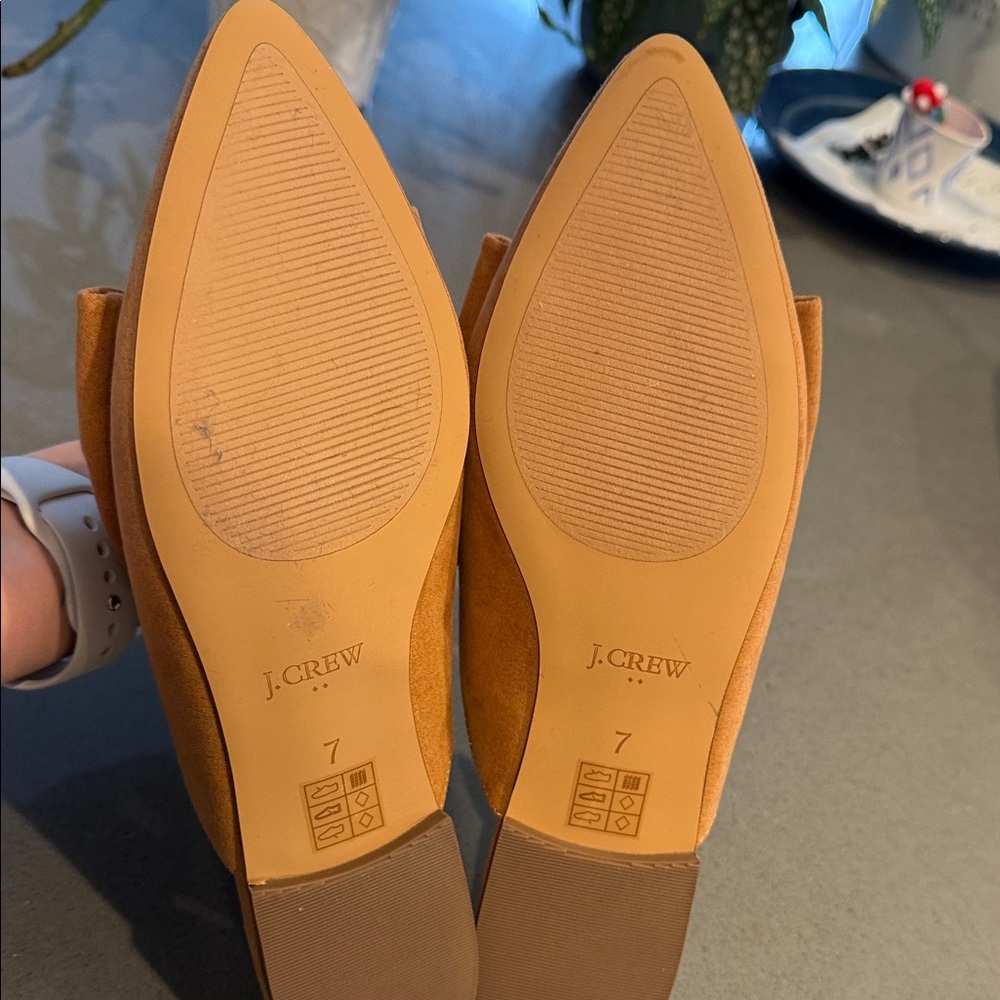 J. Crew Suede Pointed-Toe Mule with Bow in Tan - Picture 4 of 6
